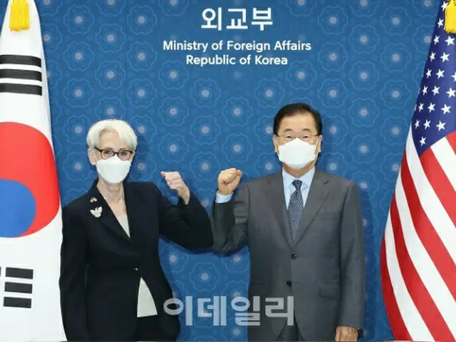 鄭義溶 韓国外相は、訪韓中のシャーマン米国務副長官と対面した（画像提供:wowkorea）