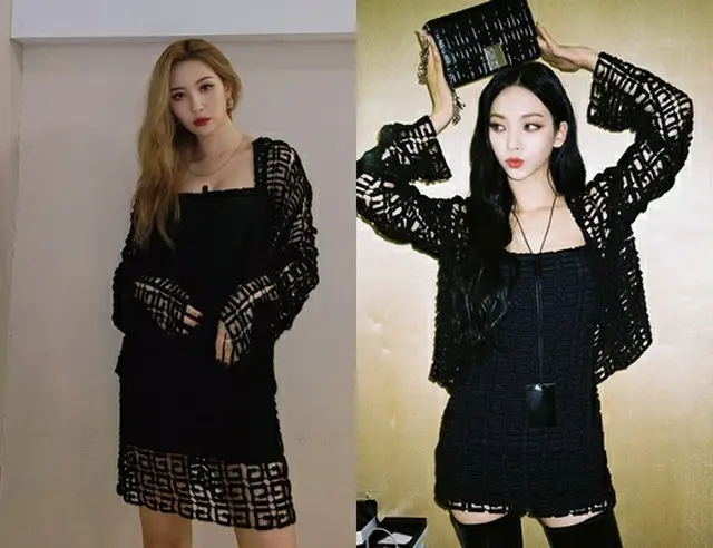 歌手ソンミ＆KARINA（aespa）、オールブラックファッション…同じ服でも違った雰囲気（画像提供:wowkorea）