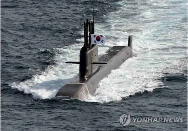 韓国海軍の初の3000トン級潜水艦「島山安昌浩」（海軍提供）＝（聯合ニュース）≪転載・転用禁止≫