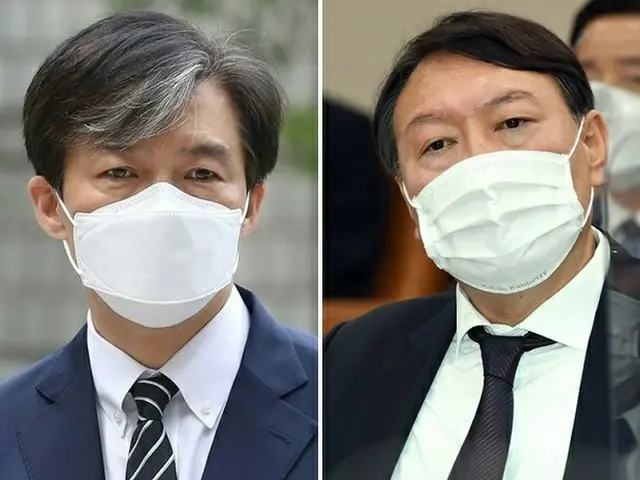 チョ・グク元法務部大臣（左）と尹錫悦元検察総長（右）（画像提供:wowkorea）