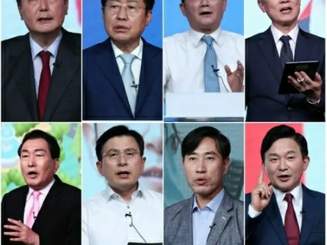 8人の候補者に含まれた尹氏（上段左端）や洪氏（上段左から2人目）ら＝（聯合ニュース）