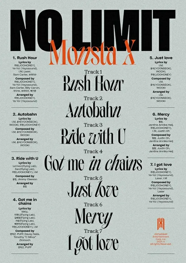 「MONSTA X」、タイトル曲は「Rush Hour」！ニューアルバムのトラックリスト公開（画像提供:wowkorea）