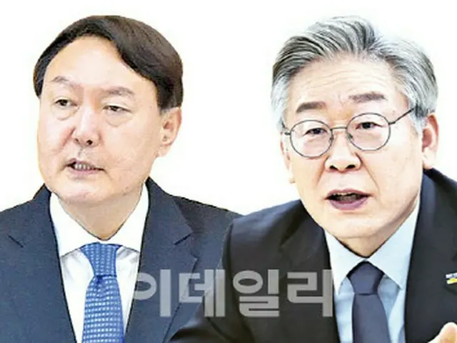 民主党のイ・ジェミョン（李在明）候補と国民の力のユン・ソギョル（尹錫悦）候補（画像提供:wowkorea）