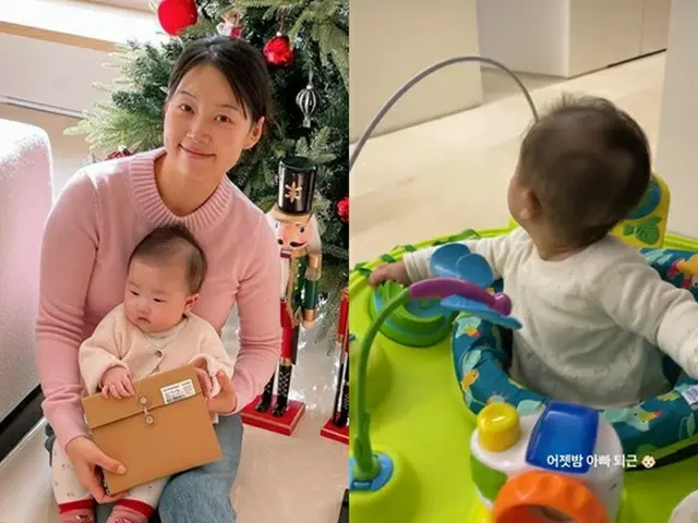女優ハン・ジヘ、検事パパの帰宅に娘と大喜び 「パパが来たよ！」（画像提供:wowkorea）