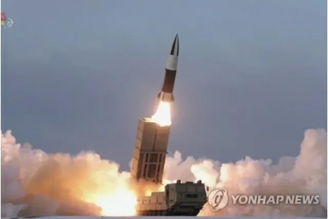 北朝鮮の朝鮮中央テレビは「戦術誘導弾」の発射実験を17日に実施したと報じた＝（朝鮮中央テレビ＝聯合ニュース）≪転載・転用禁止≫