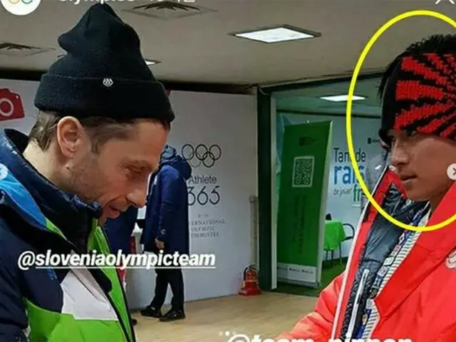 前回大会の平昌冬季五輪で、IOC（国際オリンピック委員会）の公式SNSに旭日旗模様の帽子を被った選手の写真が掲載された。（画像提供:wowkorea）