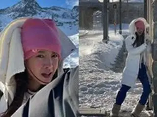 女優イ・シヨン、猛吹雪に立っているのがやっと…スイス広報大使を務める