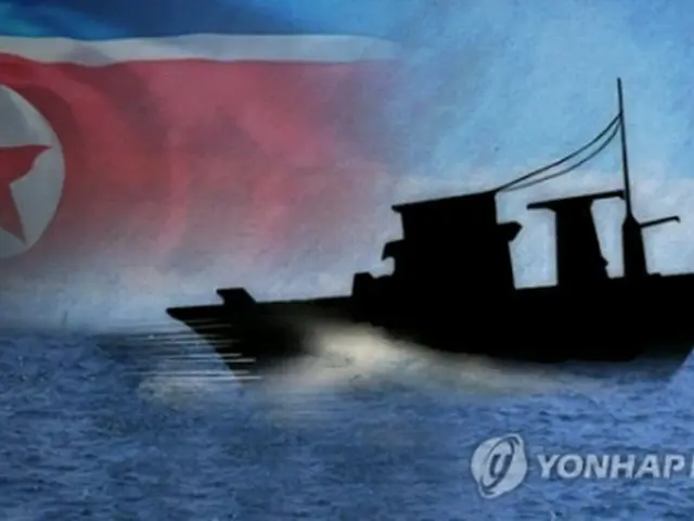 北朝鮮の船舶がＮＬＬを越えて韓国側に入った＝（聯合ニュースＴＶ）
