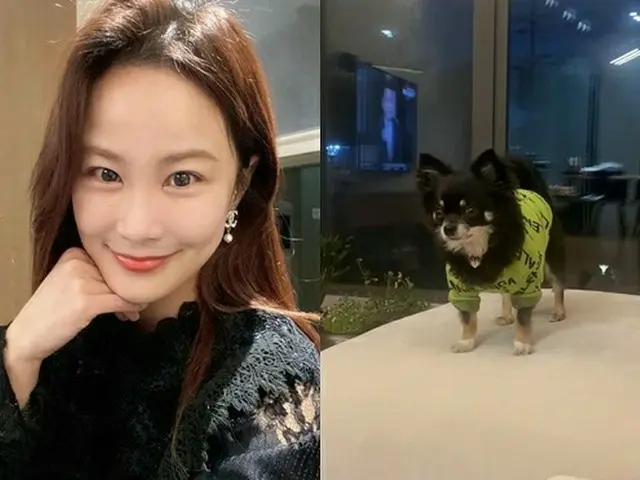 コメディアンキム・ジュノの恋人キム・ジミン、偽物のブランド服を着た愛犬に…「ママがたくさんお金を稼ぐね」（画像提供:wowkorea）