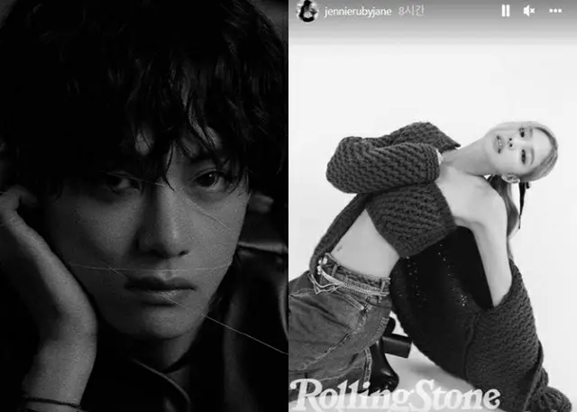 “熱愛説”V（BTS）＆ JENNIE（BLACKPINK）、沈黙破りSNS更新（画像提供:wowkorea）