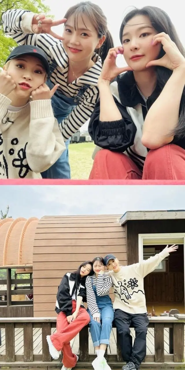 “新ガールズグループ？”ヒョジョン（OH MY GIRL）、ムンビョル（MAMAMOO）＆スルギ（Red Velvet）とキャンプにお出かけ（画像提供:wowkorea）