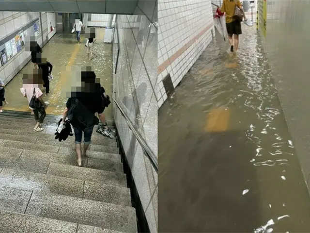 豪雨で浸水した地下通路…ソウル含む首都圏で降水量が130mm以上を記録（画像提供:wowkorea）