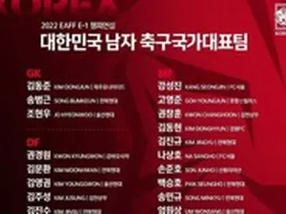＜サッカー東アジアE-1選手権＞最多優勝の韓国、MFペク・スンホ、FWチョ・ヨンウクら来日
