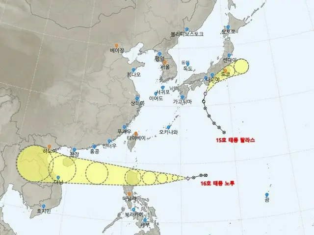 台風15号、16号相次いで発生…朝鮮半島への影響はなさそう＝韓国（画像提供:wowkorea）