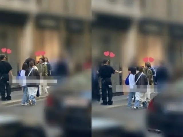 歌手IUと俳優のユ・アインがパリのある場所で一緒にいる姿がとらえられた（画像提供:wowkorea）