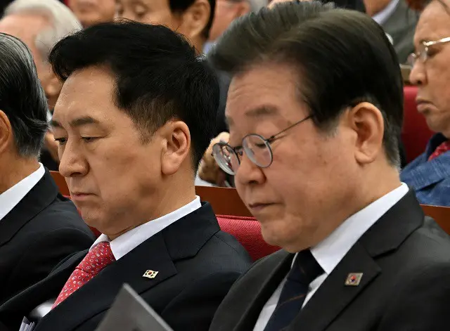 韓国与党“国民の力”の金起ヒョン代表（左）と、野党“共に民主党”の李在明代表（画像提供:wowkorea）