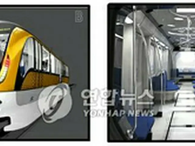 公開された都市型リニアモーターカーの内部・外部モデル（国土海洋部提供）＝2日、ソウル（聯合）