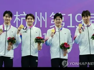 アジア大会競泳男子８００ｍリレー　韓国がアジア新で優勝