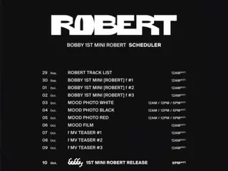 “10月10日カムバック”「iKON」BOBBY、1ST MINI「ROBERT」のスケジューラー公開
