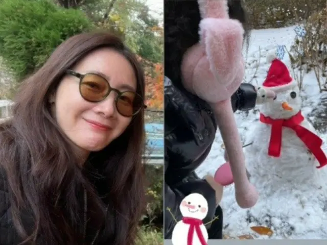女優チェ・ジウ、娘と作った雪だるま公開