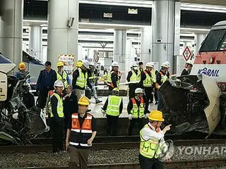 韓国・ソウル駅で列車の衝突事故　４人が軽傷
