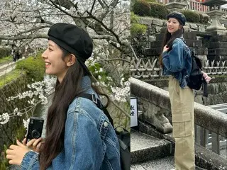 「宇宙少女」ボナ、京都でお花見する近況…可愛さ満点のカジュアルコーデ