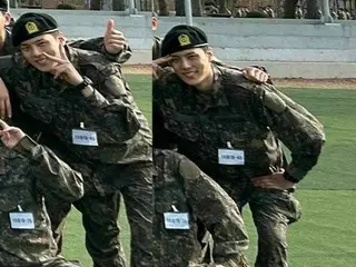 「MONSTA X」ミニョク、軍入隊後訓練所での様子が公開される…軍服姿で明るい笑顔