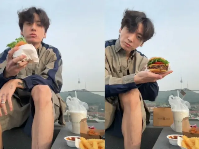 「BTS」JUNG KOOK、焼肉店でのひとりごはんの次は“南山タワービュー”ハンバーガーのモッパン…ワールドスターのささやかな日常
