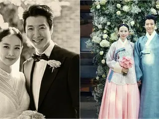 イ・ドンゴン♡チョ・ユニ夫婦、結婚式での写真を公開する♪