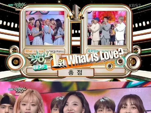 TWICE、「MUSIC BANK」1位で事務所の後輩Stray Kidsと共にアンコールステージ