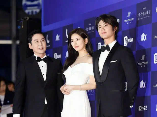 芸人シン・ドンヨプ、MISS A 出身Suzy、俳優パク・ボゴム、レッドカーペット行事中。