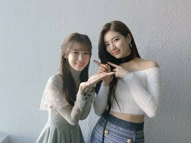 OH MY GIRL アリン、スジ(元Miss A)に会う