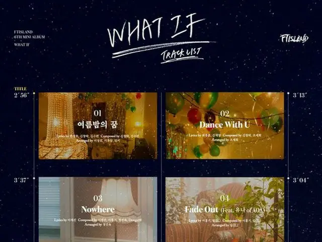 FTISLAND、ミニアルバム「WHAT IF」のトラックリストを公開