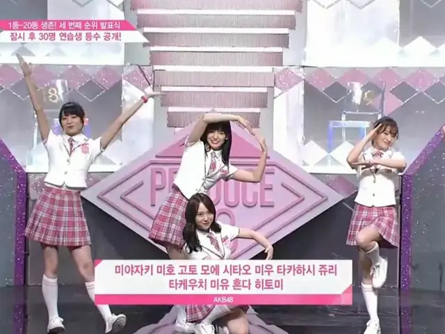 PRODUCE 48、「AKB48」の文字を体で表現
