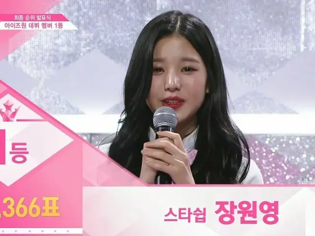PRODUCE 48、最終順位の発表式