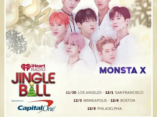 MONSTA X、米国有名ラジオ放送局iHeartRadioで開催する年末ショー「Jingle Ball」ツアーに招待