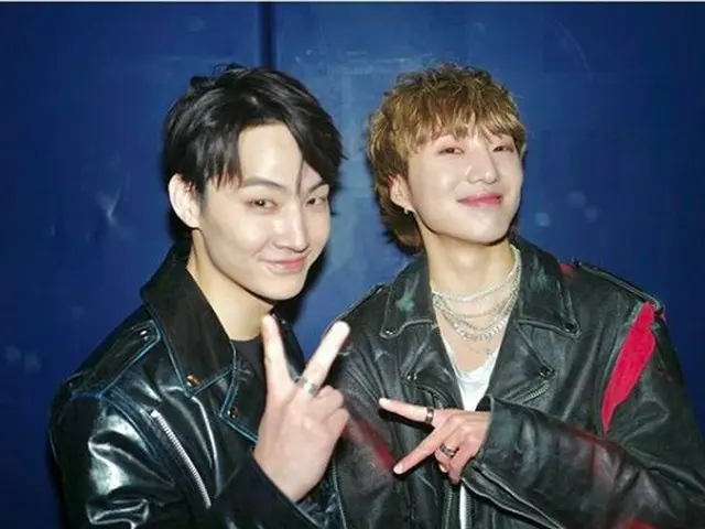 ”YG X JYPの出会い”WINNER カン・スンユン＆GOT7 JBの舞台裏での同い年ショットが話題