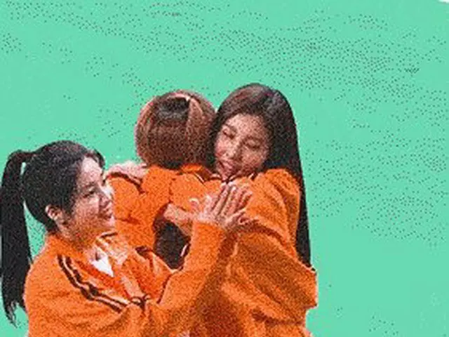 アユクデのリレー予選直後に抱き合うIZ*ONE へウォンとイェナ