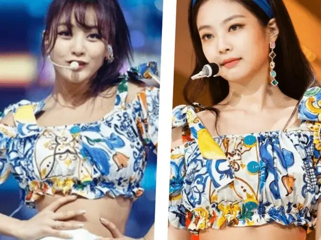 TWICE ジヒョとBLACKPINKジェニー、同じ衣装が話題