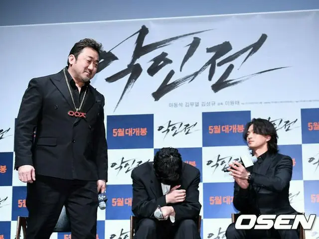 俳優マ・ドンソク、キム・ムヨルら、映画「悪人伝」制作報告会に出席