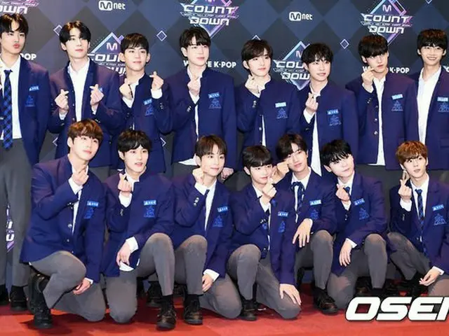 PRODUCE X 101、「エムカウントダウン」生放送前のフォトウォールイベントに登場
