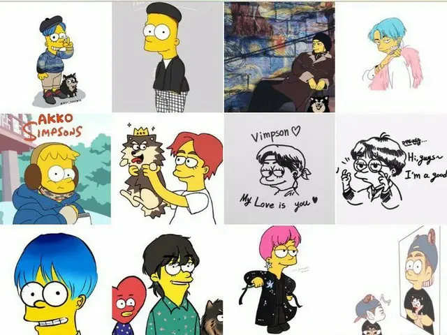 防弾少年団 V、アニメ「ザ・シンプソンズ」とコラボ？●Vが「自分をシンプソンズ風に書いて欲しい」