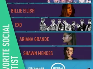 【T公式】EXO、RT AMAs：#AMAs Favorite Social Artist Nominees：  ▫️BTS_twt  ▫️ArianaGran