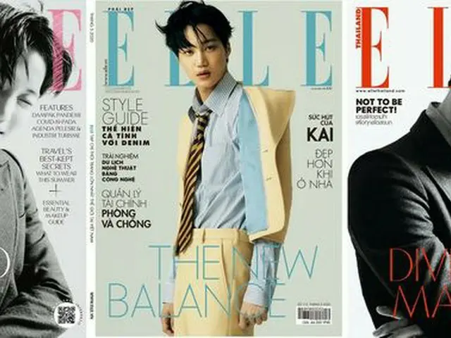 EXO KAI、インドネシア-タイ-ベトナムの3カ国の「ELLE」5月号表紙。