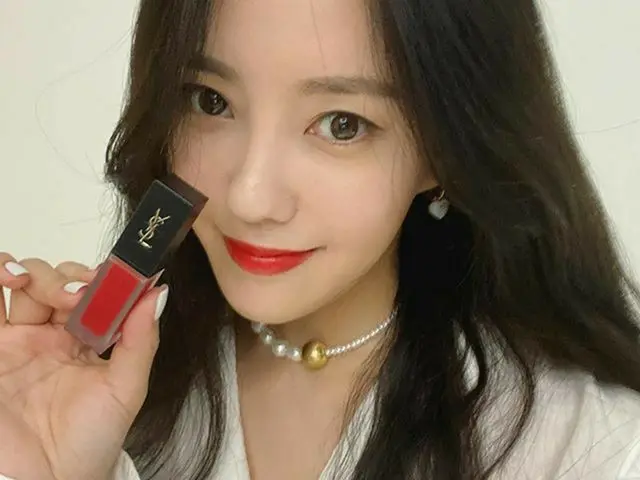 【g公式】T-ARA_ヒョミン、YSLlovers💋@ yslbeauty   #イブサンローランビューティー #イブサンローランベルベットティント #ベルベ
