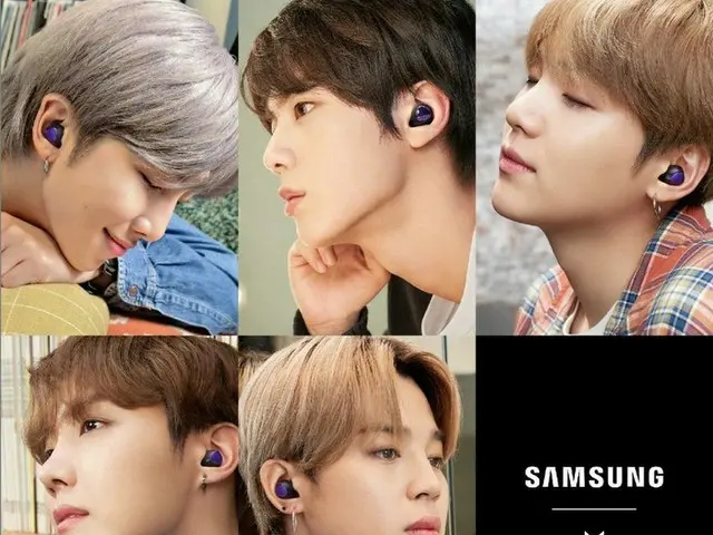 「BTS(防弾少年団)」、サムスンのGalaxyBudsプラスBTSエディション装着イメージ