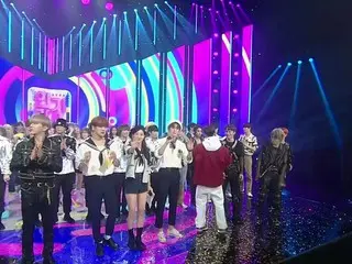 #EXO ベクヒョンの1位エンディングの時、応援のEXOが舞台乱入