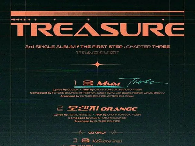 「TREASURE」、3rdシングル「THE FIRST STEP：CHAPTER THREE」トラックリスト公開