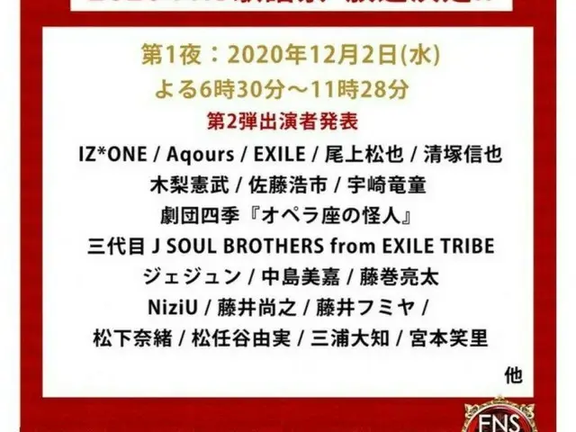 #IZONE、日本の「FNS歌謡祭」に出演決定