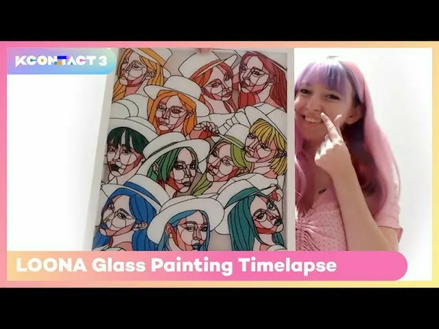 【公式mnk】今月の少女_ Glass Painting Timelapse | COUNTDOWN WEEK USA | KCON：TACT 3  